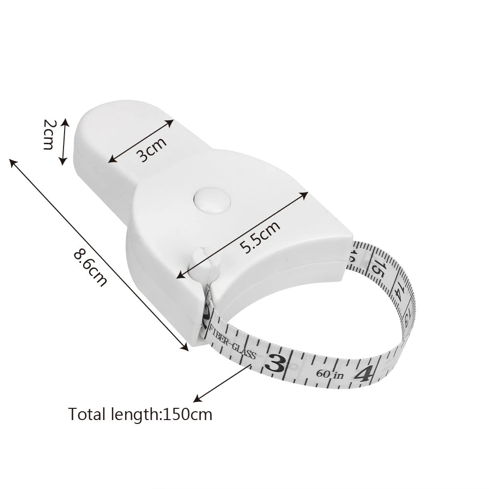 Metru retractabil cu buton pentru măsurători precise, 150 cm