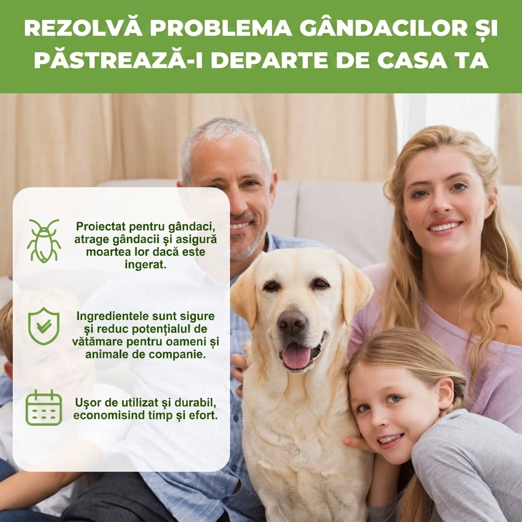 Capsule cu Gel Eficiente Împotriva Gândacilor și Insectelor – Pentru Casă, Bucătărie, Dormitor, Restaurant și Depozit