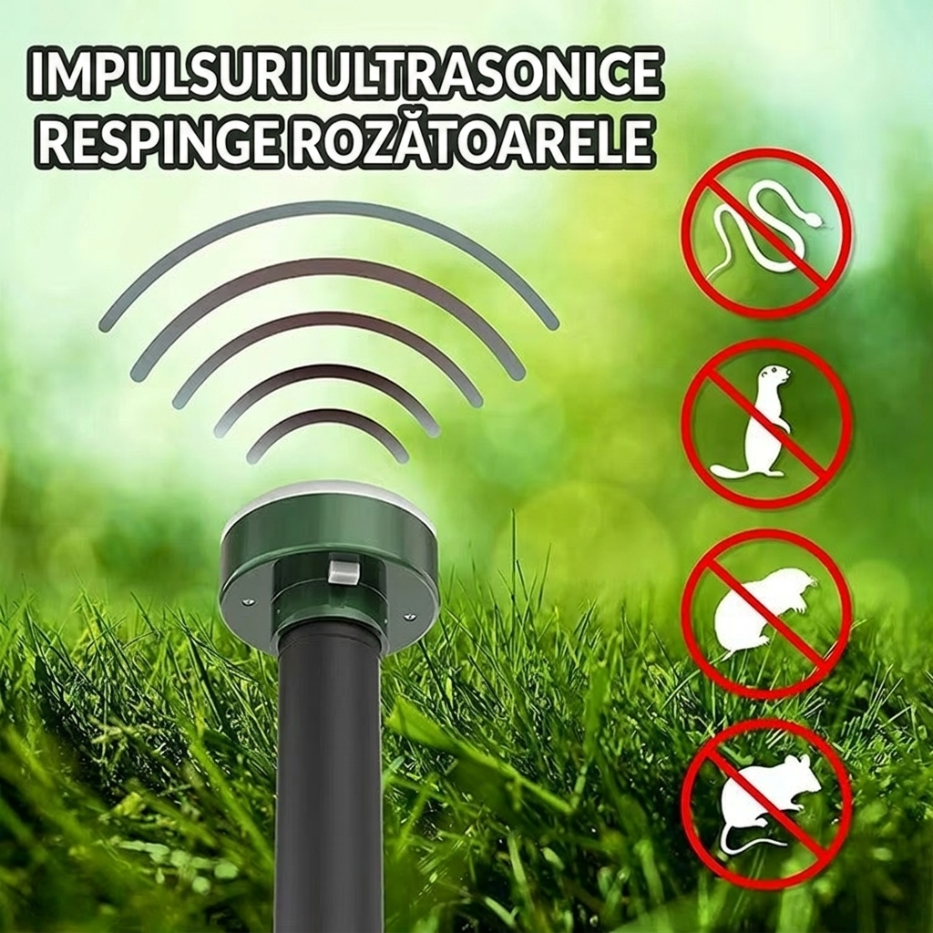Aparat Anti-Dăunători Solar cu Senzor de Vibrații