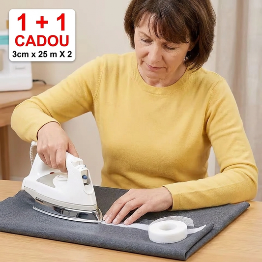 1+1 Cadou (3cm x 25m) X 2 – Bandă Termoadezivă Premium pentru Tiv, Scurtat și Ajustat Materiale