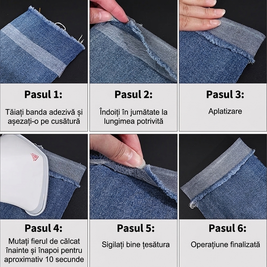 1+1 Cadou (3cm x 25m) X 2 – Bandă Termoadezivă Premium pentru Tiv, Scurtat și Ajustat Materiale