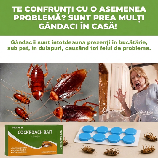 Capsule cu Gel Eficiente Împotriva Gândacilor și Insectelor – Pentru Casă, Bucătărie, Dormitor, Restaurant și Depozit